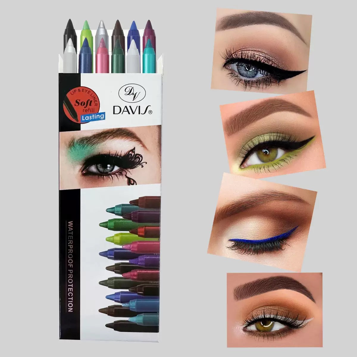 Sparkling Gel Eyeliner Collection – 12 waterproof, pearl & metallic shades to play with. One-stroke intensity, all-day wear. 🌈💫