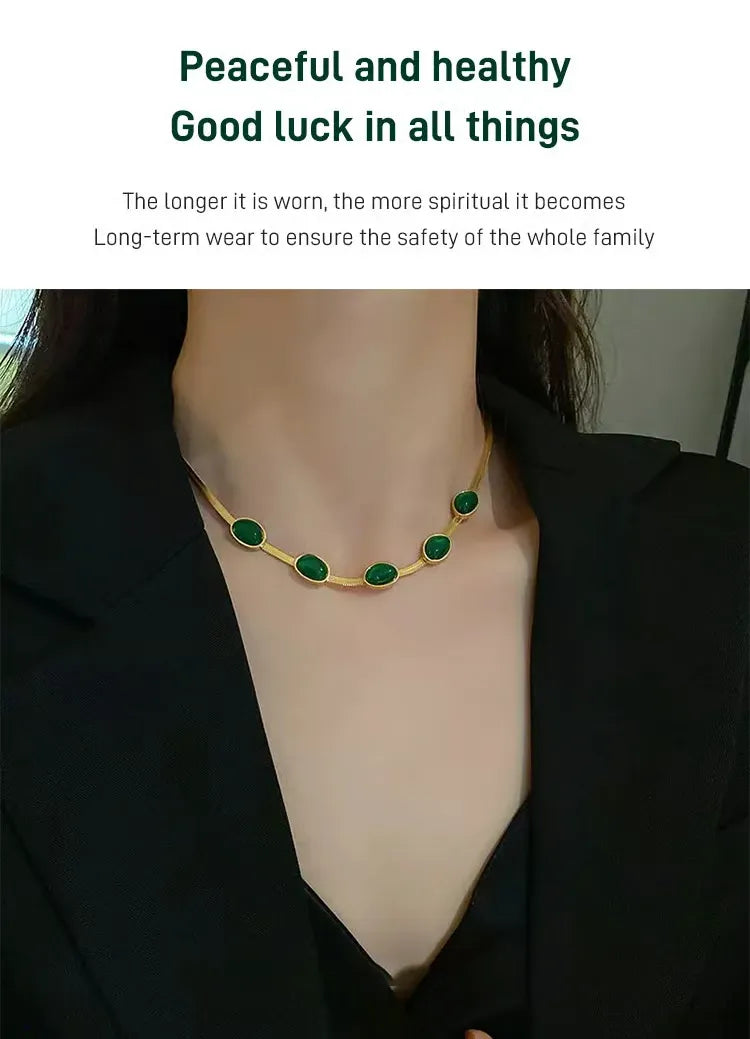 Emerald Set (necklace, earrings ,bracelet) with Box
