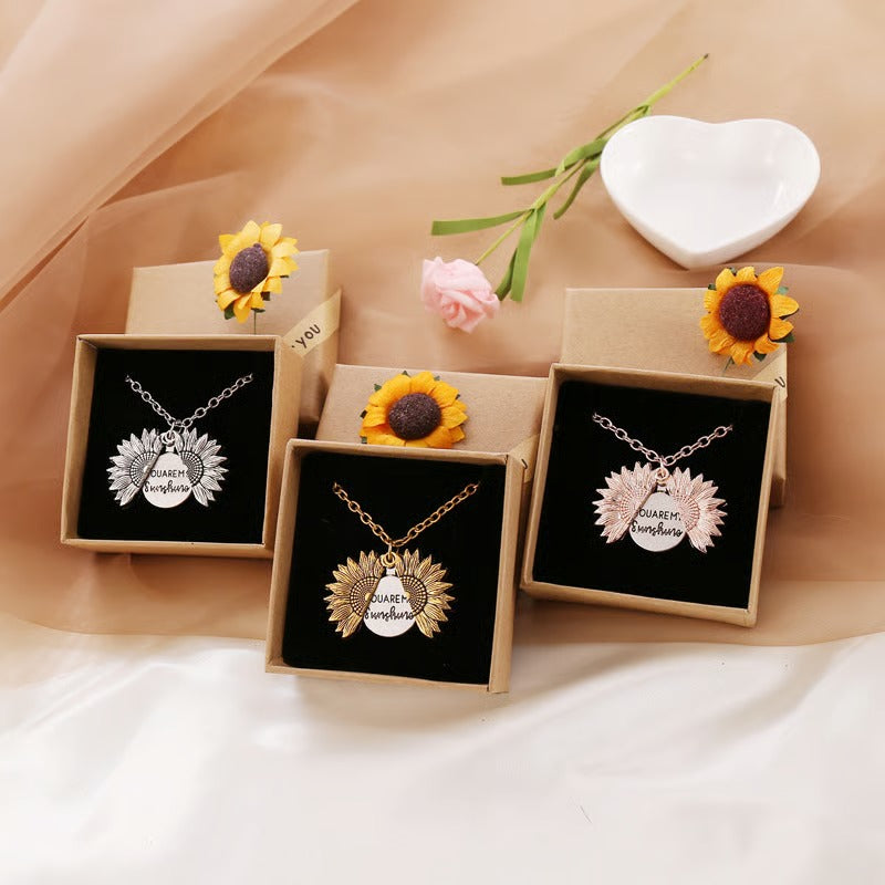 🌻🌞"You Are My Sunshine" Sunflower Necklace With Gift Box🌻