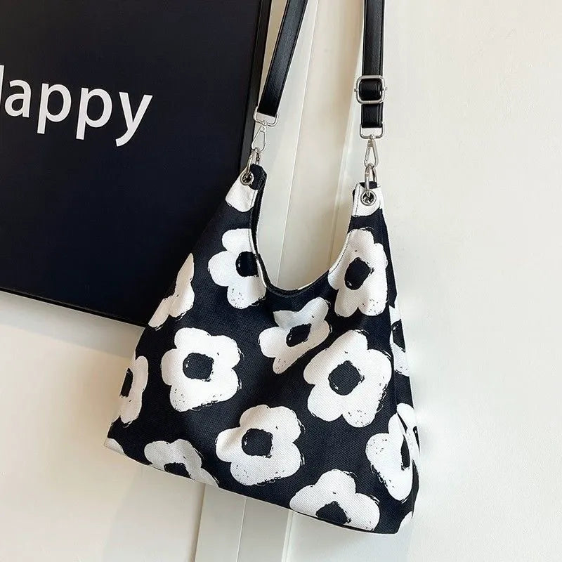 Oil painting floral niche tote bag