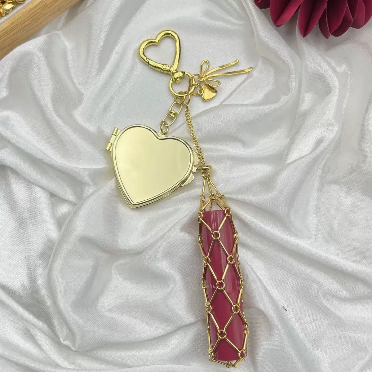 Lipstick Holder Charm Keychain