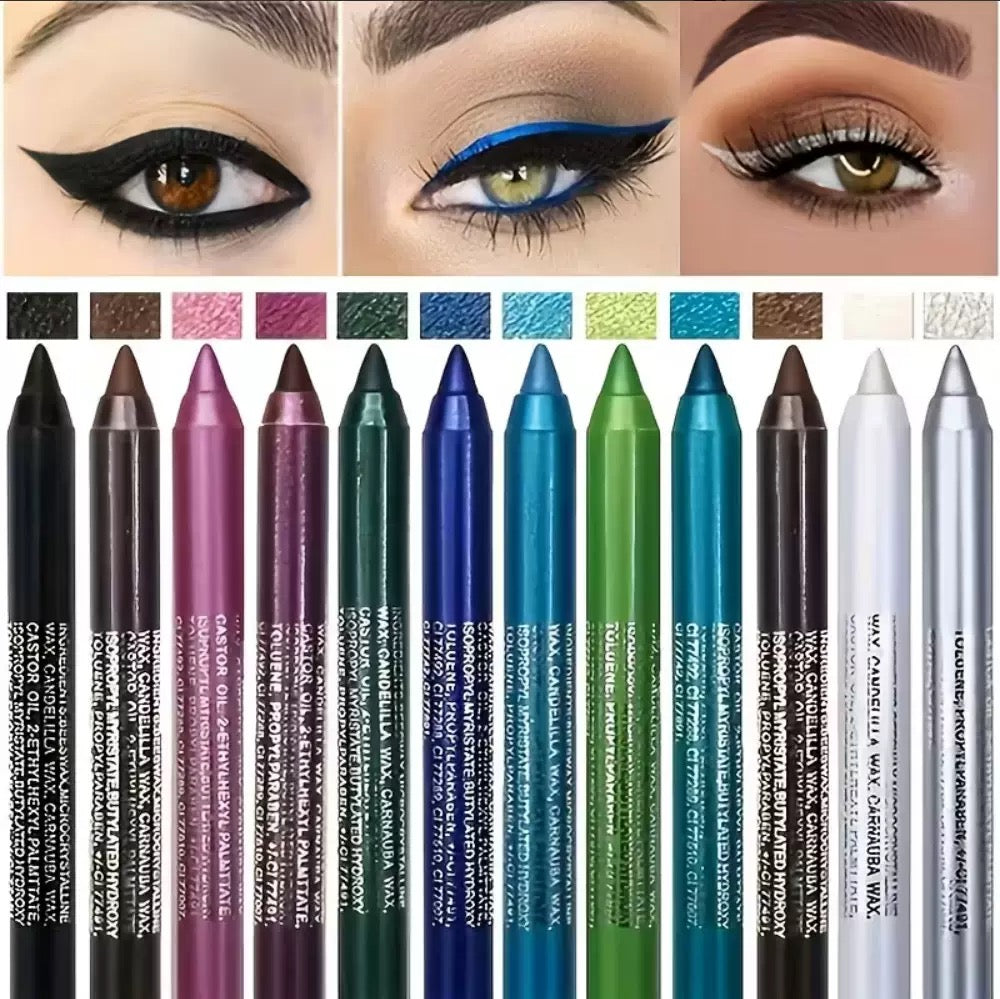 Sparkling Gel Eyeliner Collection – 12 waterproof, pearl & metallic shades to play with. One-stroke intensity, all-day wear. 🌈💫