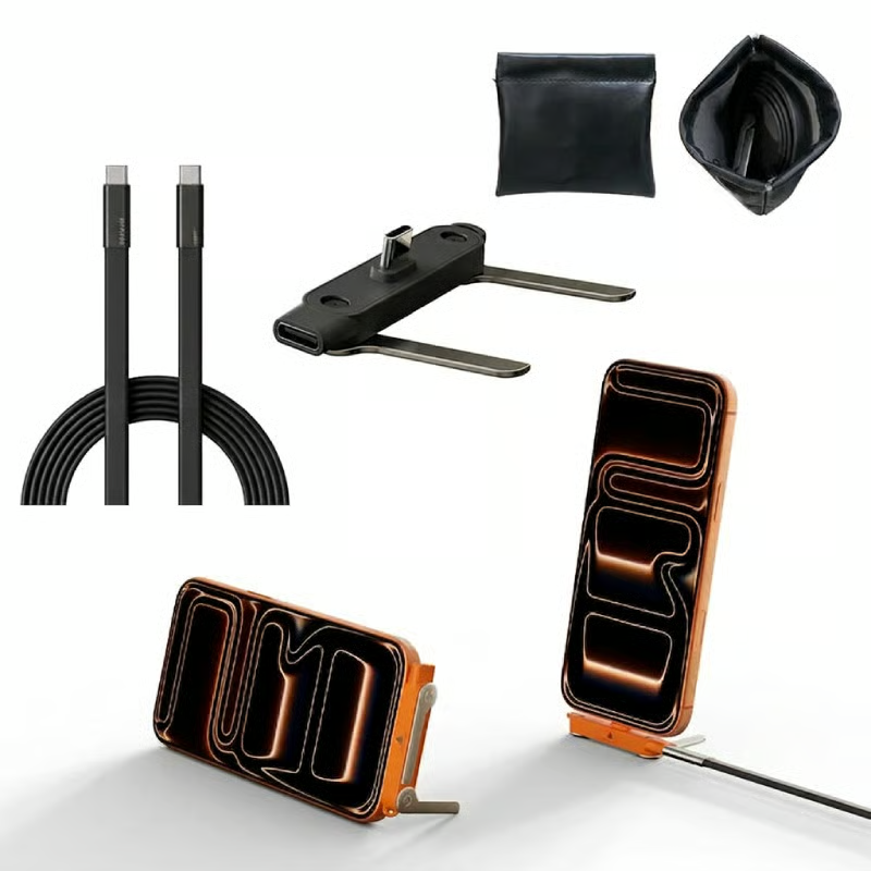 🔥240W SuperCharge 360° Rotating Invisible Stand Detachable 2-in-1 Charging Cable