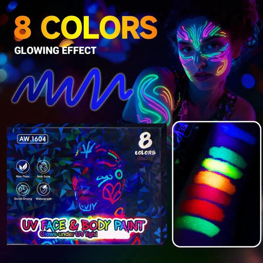 🥳2026 HOT SALE💞 🎁UV Glow Face and Body Paint Markers Set