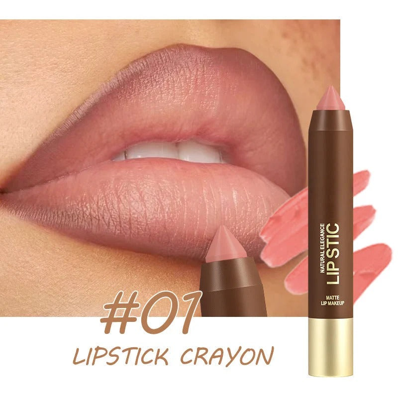 💄 Long-Lasting Matte Lip Crayon for Women | 2-in-1 Liner & Lipstick | Hydrating & Non-Drying | Precision Triangular Tip✨