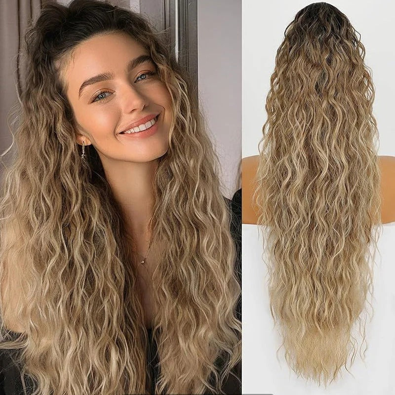 Curly long ponytail