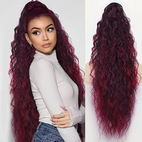 Curly long ponytail