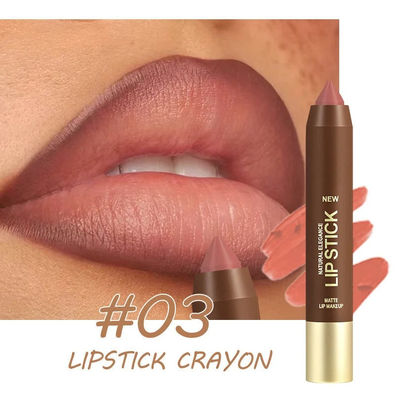 💄 Long-Lasting Matte Lip Crayon for Women | 2-in-1 Liner & Lipstick | Hydrating & Non-Drying | Precision Triangular Tip✨