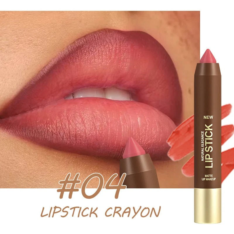 💄 Long-Lasting Matte Lip Crayon for Women | 2-in-1 Liner & Lipstick | Hydrating & Non-Drying | Precision Triangular Tip✨