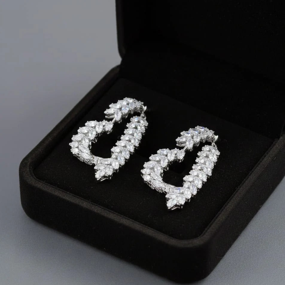 Heart Shape Crystal Zirconia Earrings