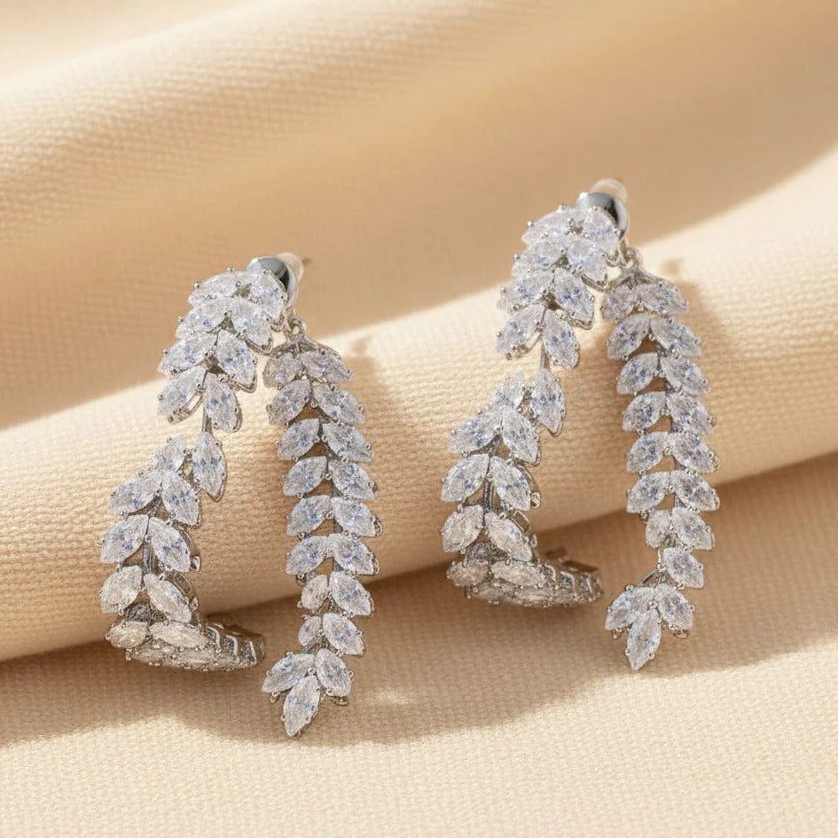 Heart Shape Crystal Zirconia Earrings