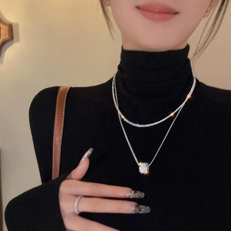 Niche light luxury double-layered necklace