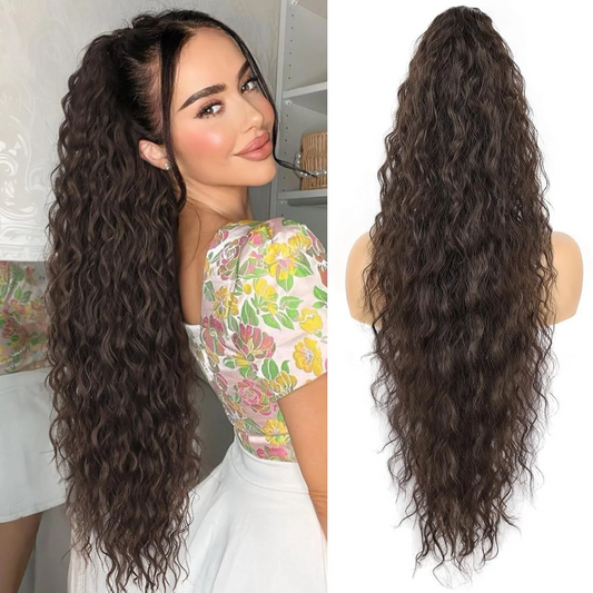 Curly long ponytail