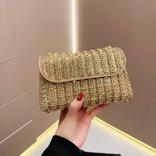 Glitter chain crossbody purse bag