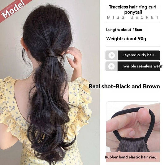 Korean curl ponytail